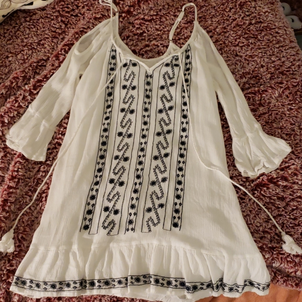 shoulderless mini dress